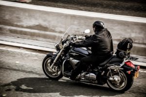 motorcycle rider wearing helmet